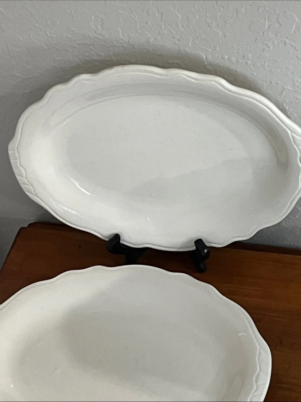 Homer Laughlin Carolyn Scalloped Ceramic Serving Platters - 52600 set of 2